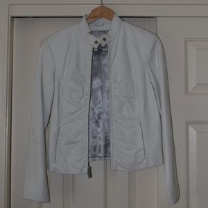 White Leather Moto Jacket
